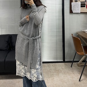 ハイネックロングニットベスト[TO0823]