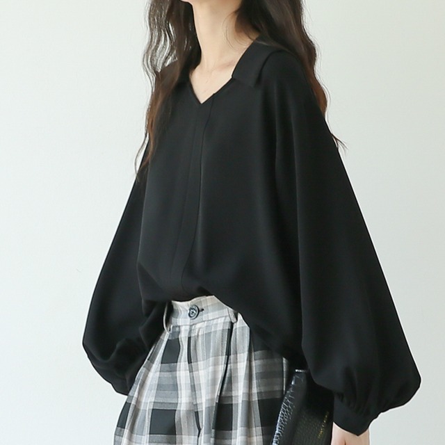 バルーンスリーブボックスシルエットブラウス　00136
