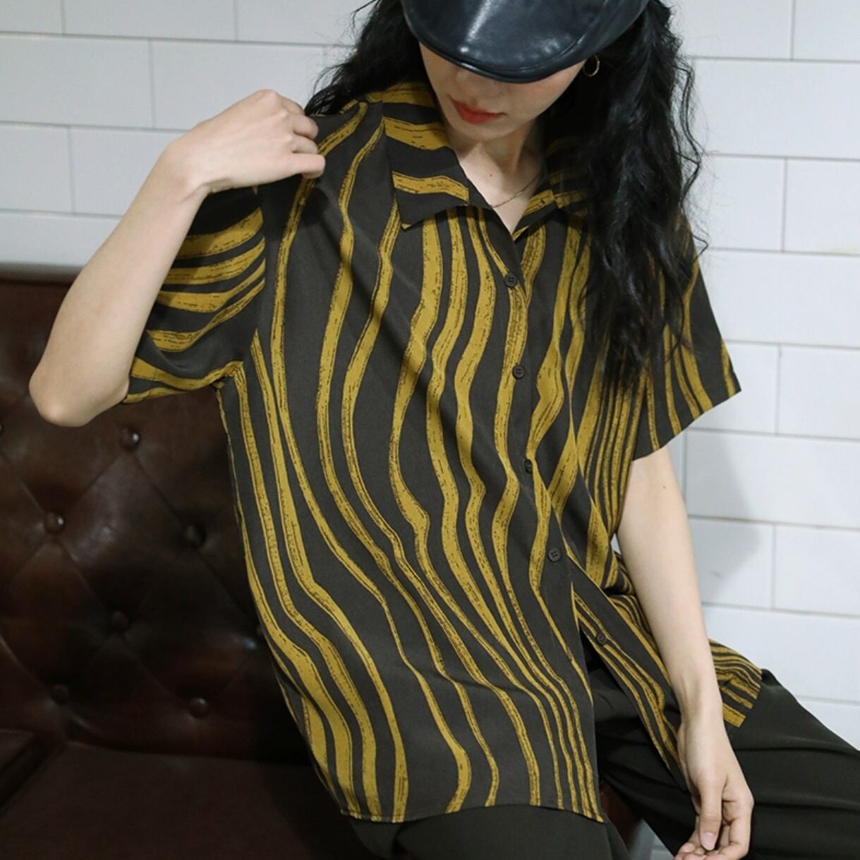 レトロプリントシャツ【G3756】