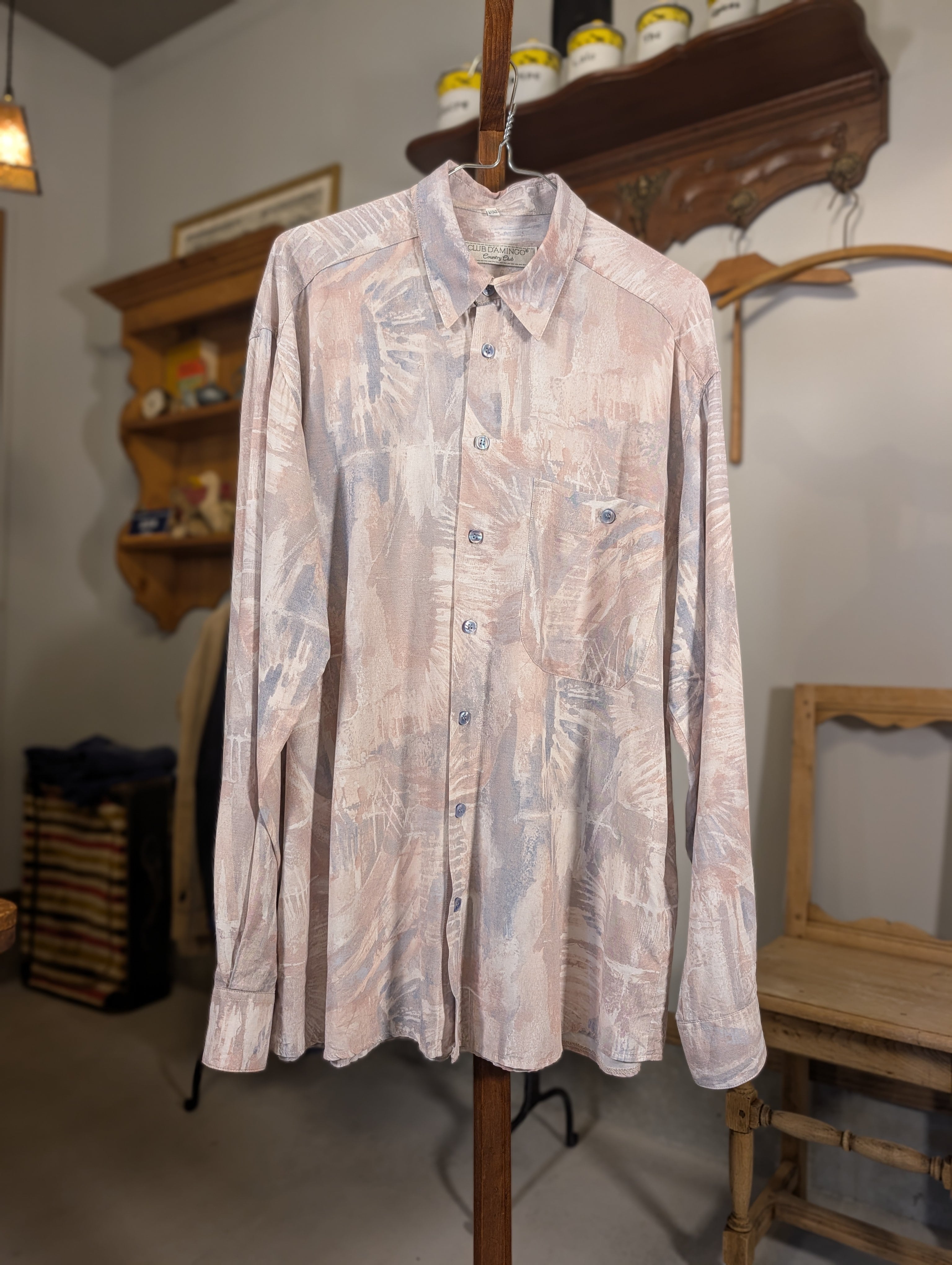 1990s Euro CLUBDAMINGO Viscose Shirts PalePurple