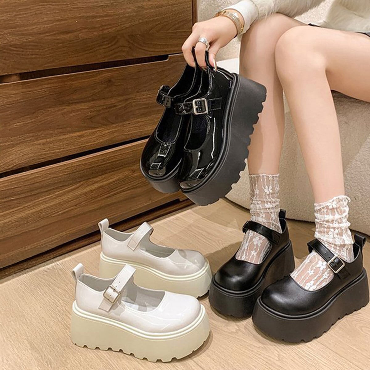 厚底 ローファー PUレザー レディース 軽量 通勤 通学 韓国 大人