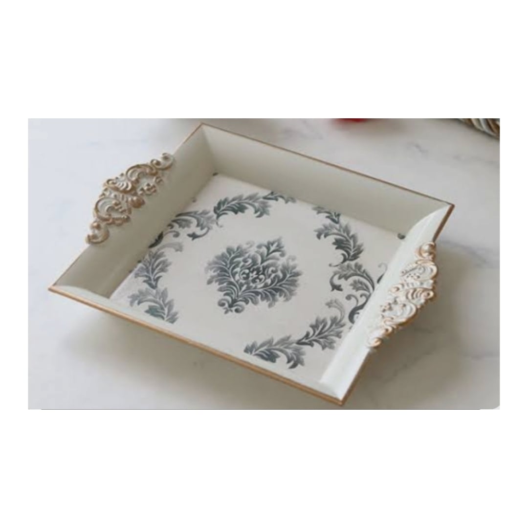 ヨーロピアンクラシック トレイ ダマスク スクエア/アクセサリートレイ
