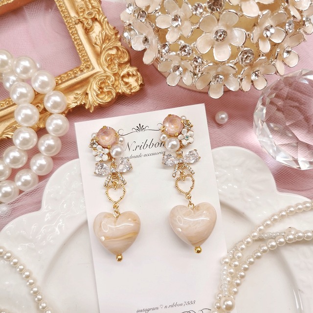 《 Latte heart 》 ピアス/イヤリング