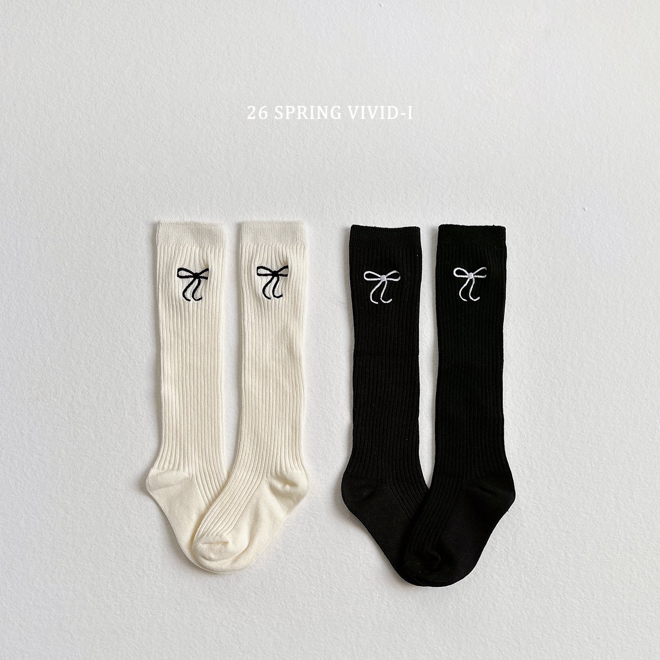 ribbon knee socks【VIVID】※3月下旬〜4月上旬発送予定