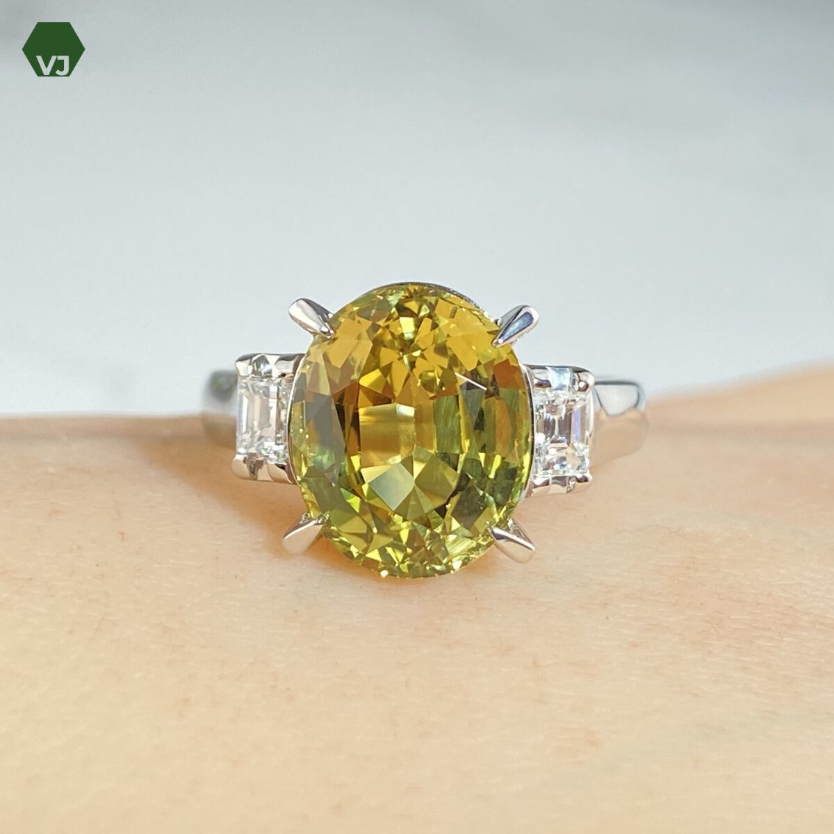 K18WG ダイヤモンド リング 0.15ct D0.22ct K18WG サファイア 