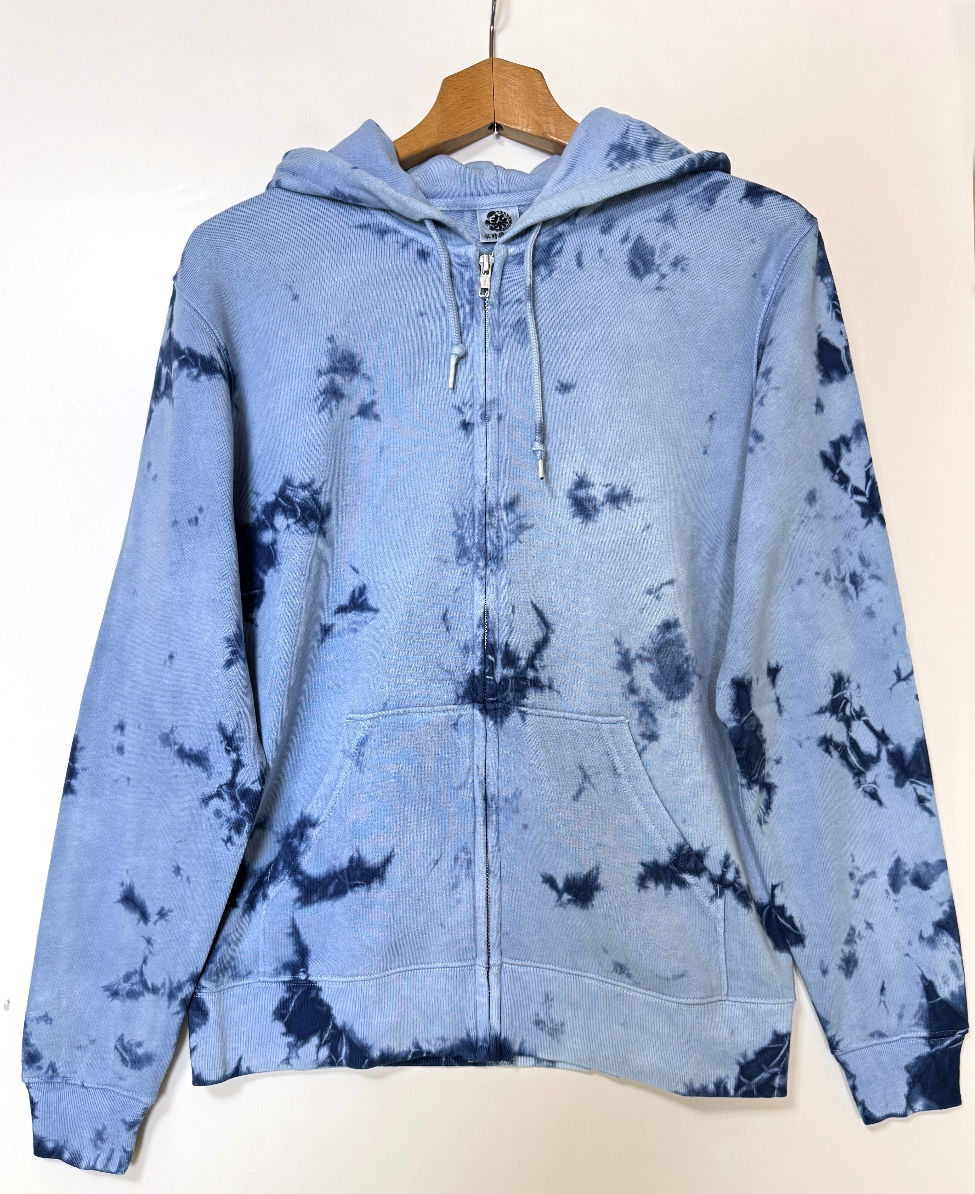 即完売　超美品　dallasbrand 水色　パーカー　L 藍染ジップパーカー｜Lサイズ | 藍染Tシャツ、藍染ストール、藍染