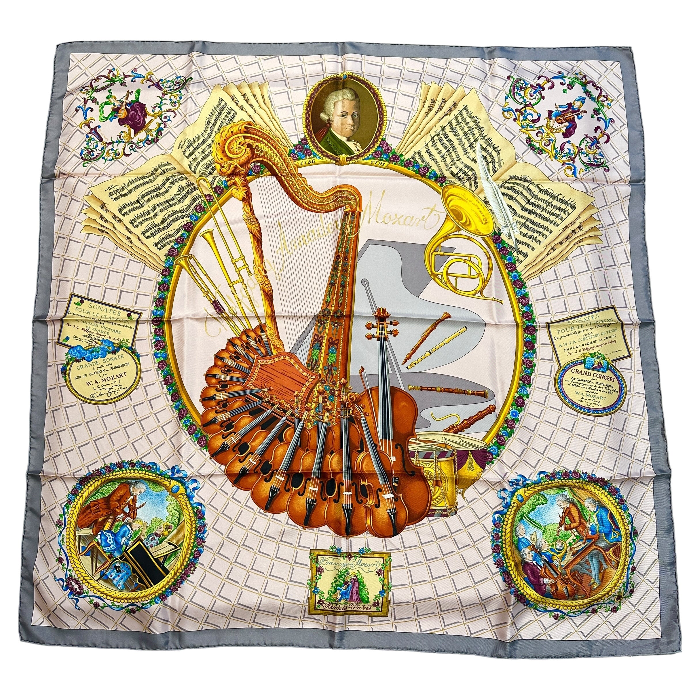 HERMES エルメス カレ90 スカーフ モーツァルトへの賛歌 27263-202605