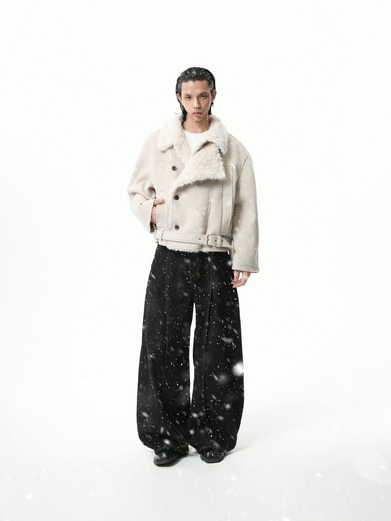 BOOGOOVOGUE Heavy Wool Blend Puffer