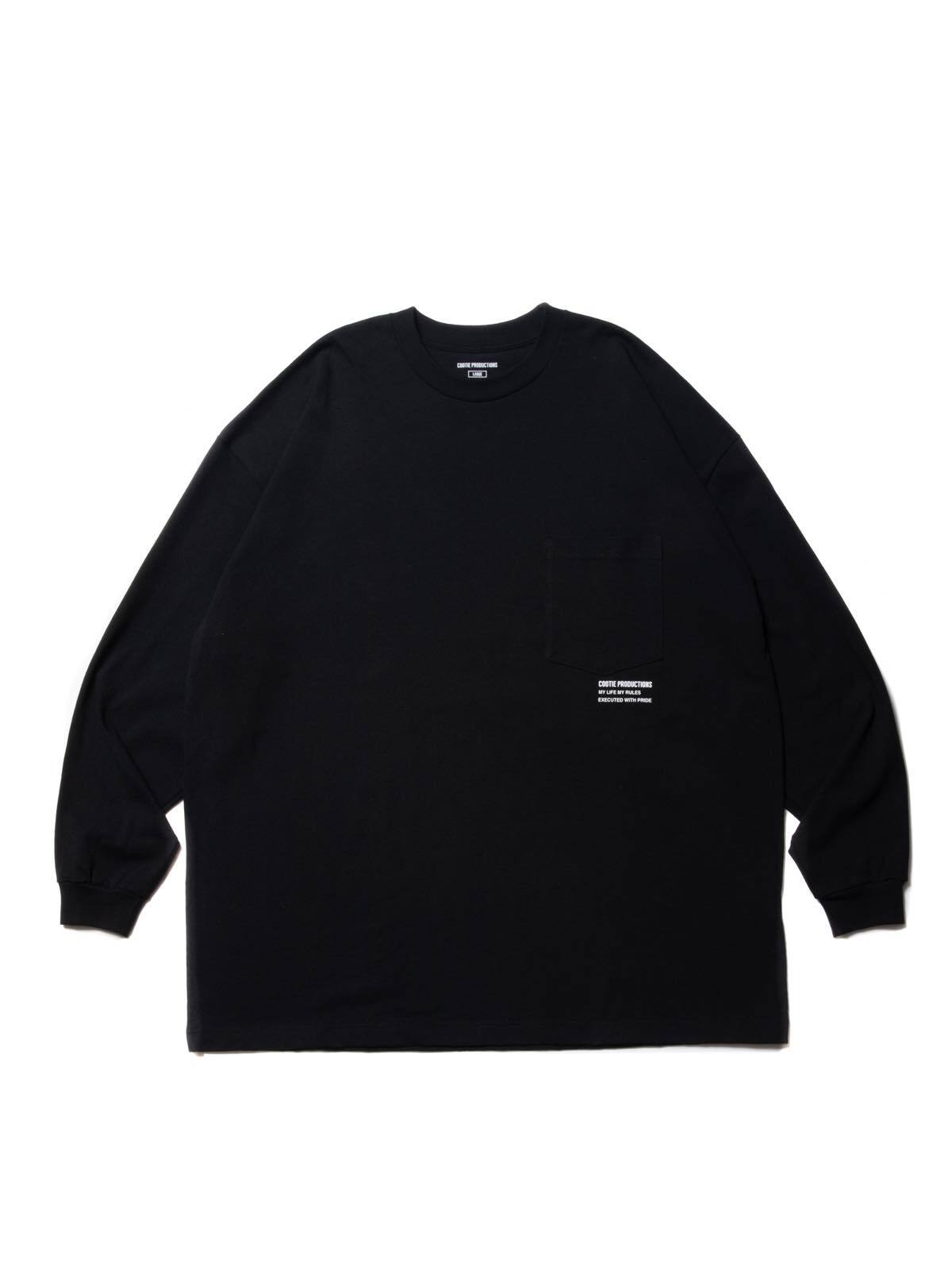 Open End Yarn Error Fit L/S Tee - Black - | HANGOUT powered by BASE