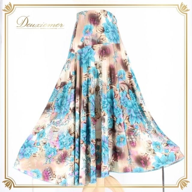 社交ダンス 衣装 スタンダード スカート レッスンウェア レディース 水色 ICHIOKU イチオク ホワイト系 ブルー系 ブラウン系 花柄 上品 フォーマル 衣装 レディーススカート サテン素材 ダンス用スカート 伸縮性 84cm丈 ウエストゴム 上品デザイン フラワープリント 薄手軽量 おしゃれ 発表会 ステージ衣装 かわいいデザイン 体型カバー 社交ダンス 衣装 スタンダード スカート レッスンウェア レディース 水色 ICHIOKU イチオク ホワイト系 ブルー系 ブラウン系 花柄 上品 フォーマル 衣装 レディーススカート サテン素材 ダンス用スカート 伸縮性 84cm丈 ウエストゴム 上品デザイン フラワープリント 薄手軽量 おしゃれ 発表会 ステージ衣装 かわいいデザイン 体型カバー