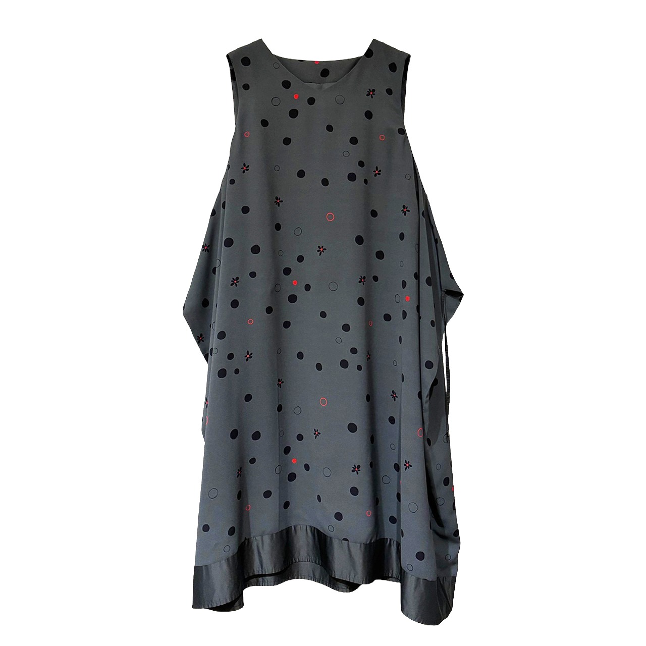 【最新作】ランダムドット×フラワープリントワンピース【160-7109】Polka dot and floral print dress