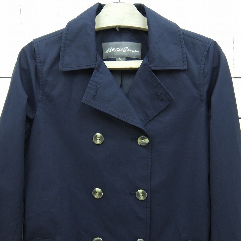 最安値に挑戦 Eddie Bauer エディバウアー トレンチコート ステンカラーコート 紺 レディース Xspサイズ Ha1096 Dev2 Officinegullo Com
