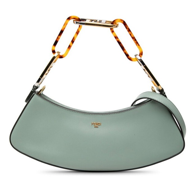 フェンディ オーロック スウィング ハンドバッグ ワンショルダー 8BS068 グリーン系 レザー レディース FENDI 【中古】