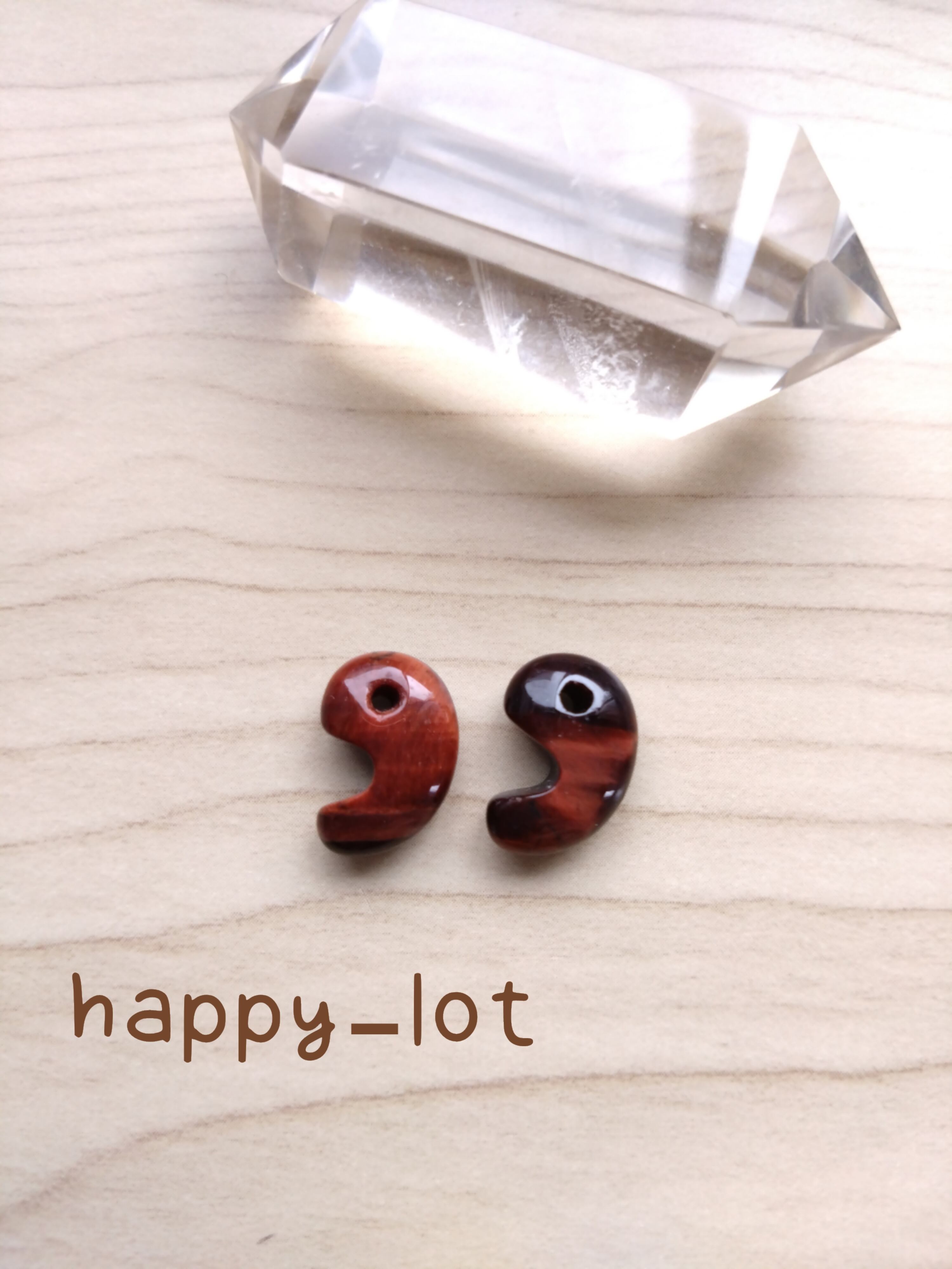 出雲型勾玉︰健康・魔除け】緑めのう(中)2個セット | happy-lot.