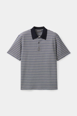 [COOR] Multi Pinstripe Polo Shirt (Blue) 正規品 韓国ブランド 韓国通販 韓国代行 韓国ファッション クール クーア クアー 日本 店舗