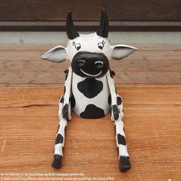 雄牛の木彫り No.10859 オブジェ 置物 闘牛 【リサイクルショップど