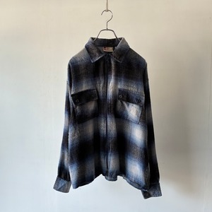 -OLDPORT- shadow check design zip shirt jack