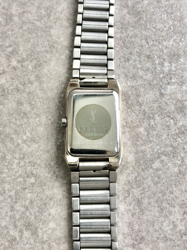Yves Saint Laurent イヴ・サンローラン 腕時計 シルバー ステンレス レクタンギュラ vintage ヴィンテージ オールド 3s3tmn