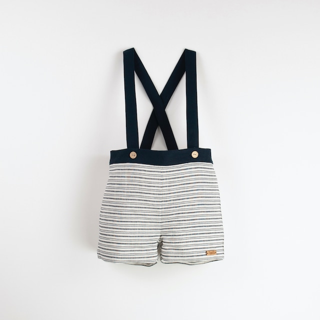 Popelin / Mod.14.4 Embroidered striped dungarees with straps