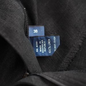 90s Polo by Ralph Lauren Double-pleated LINEN SHORTS Black [W38] 古着
