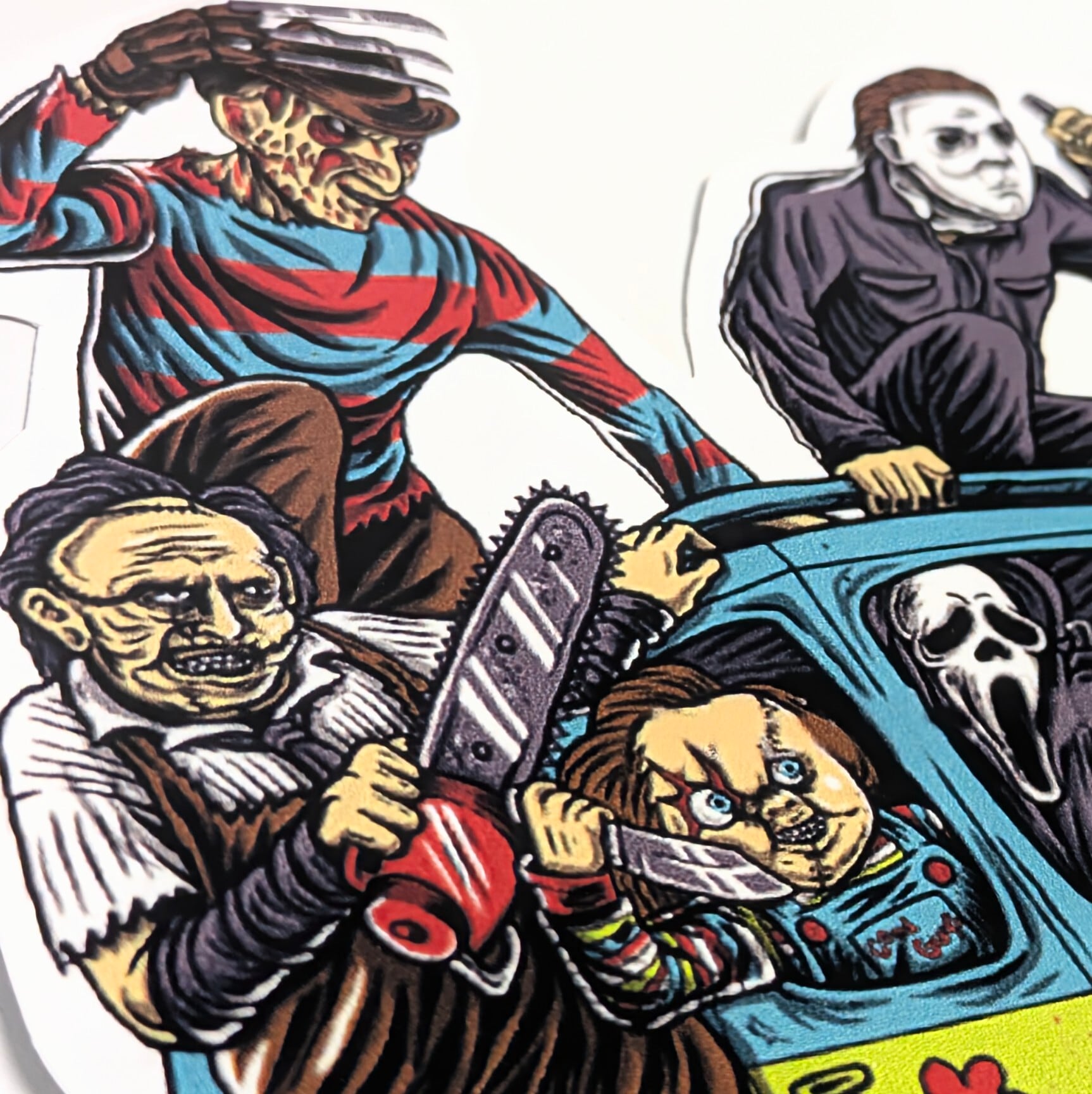 送料無料!! 【 DIE-CUT STICKER / ダイカットステッカー】 『 ホラー映画キャラクター / ホラーアイコン 』 スラッシャー・キラー / ヴィラン / ホラー映画歴代の悪達集合(笑) / ステッカー / シール