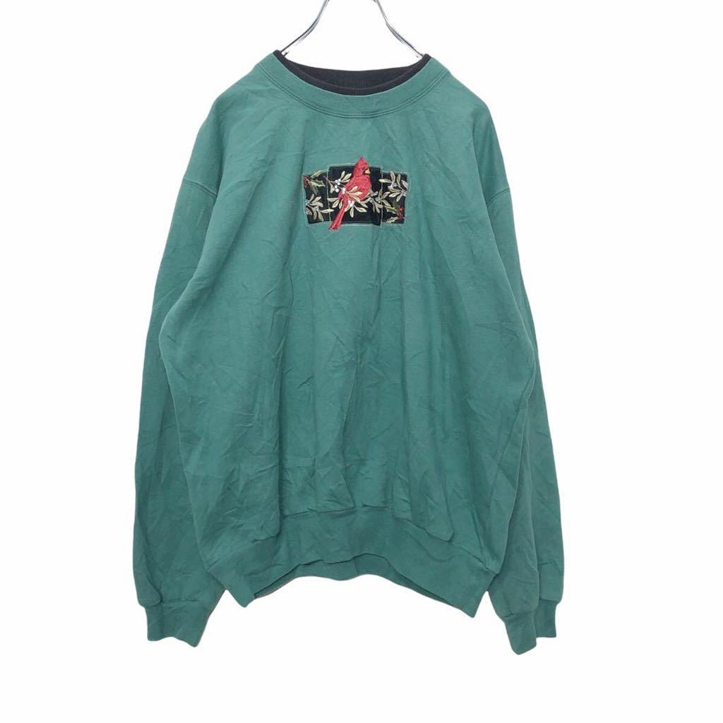 TOP STITCH ダブルカラー スウェット Lサイズ ウィメンズ トレーナー