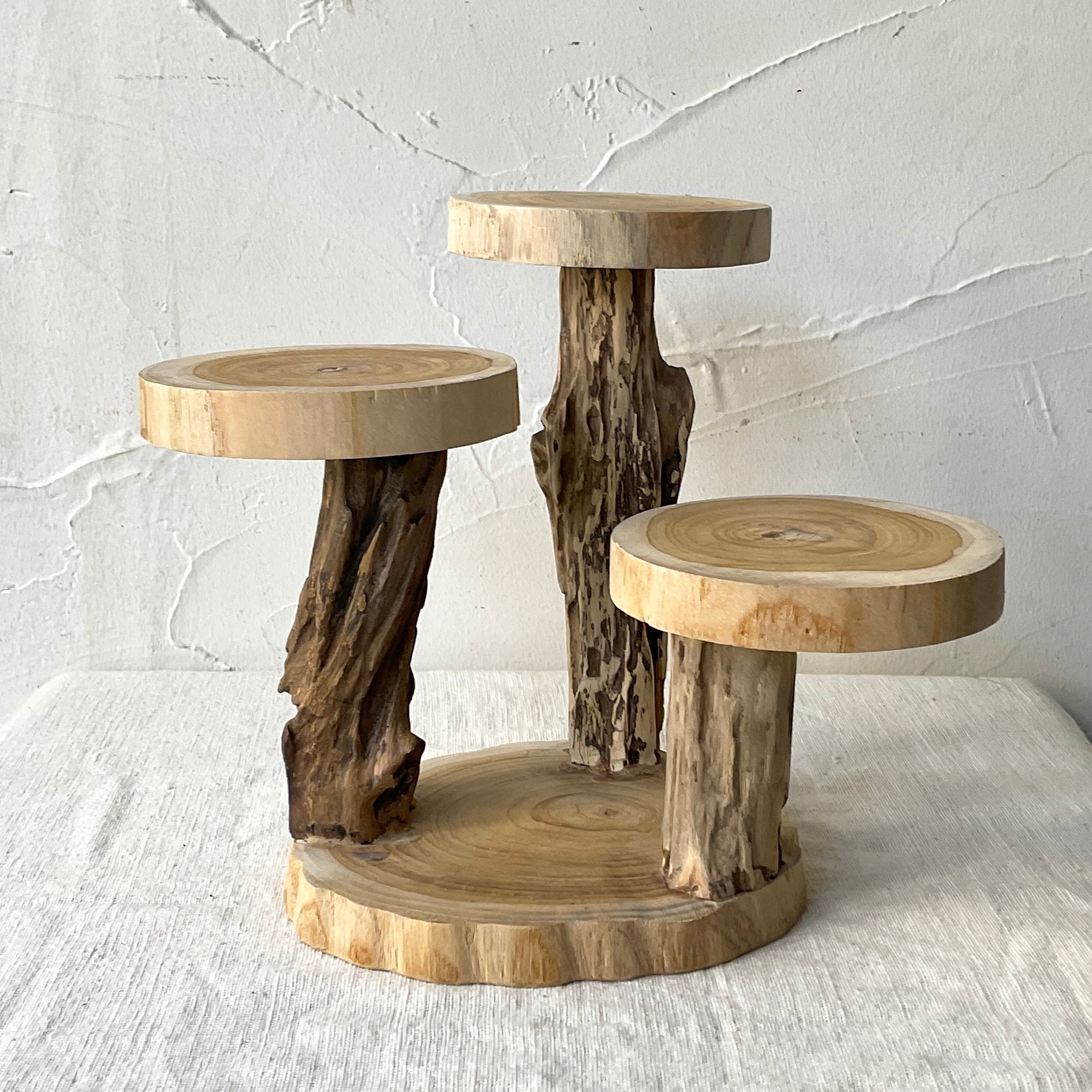 チーク輪切り3スタンド