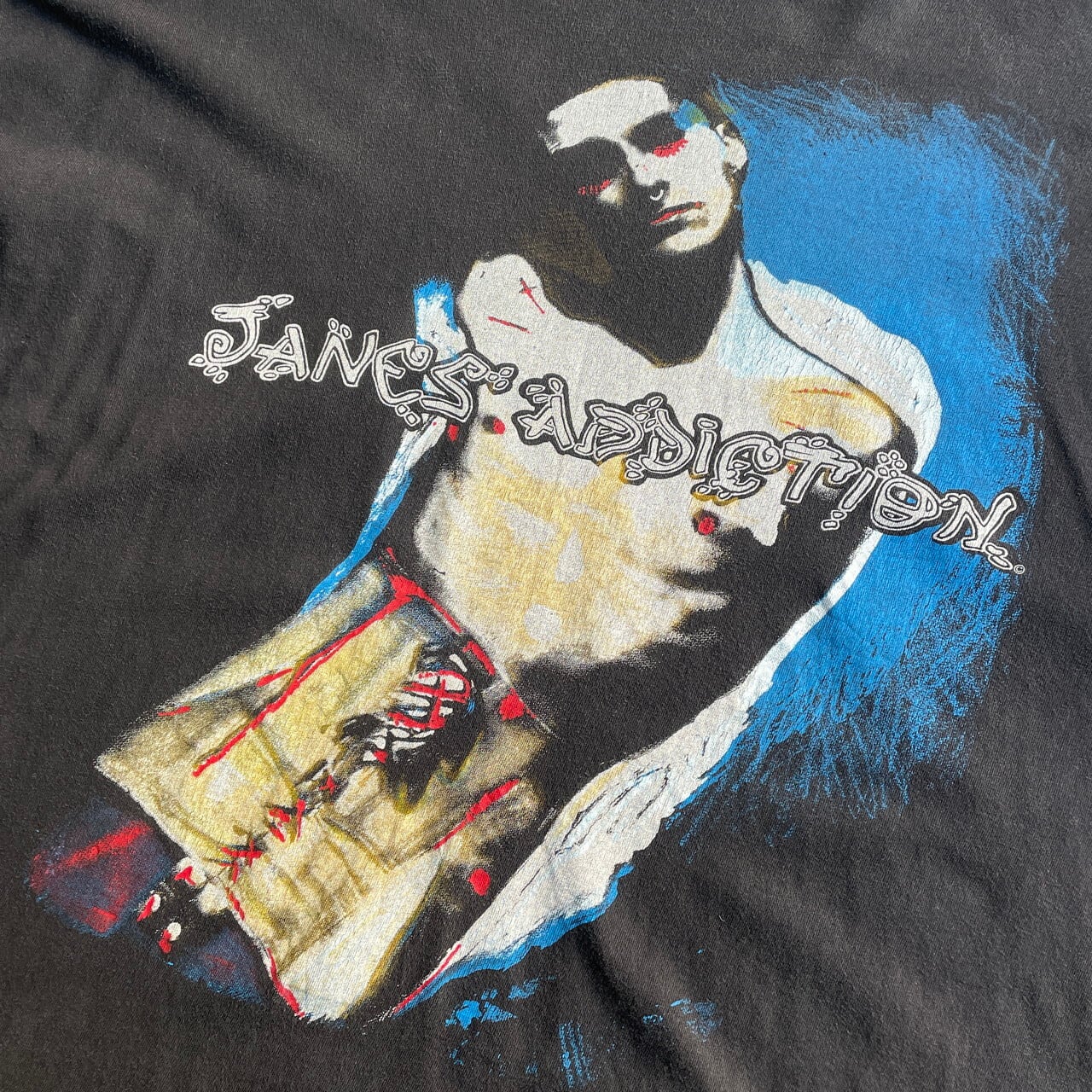 Jane's Addiction ジェーンズ・アディクション TRIPLE X RECORDS バンドTシャツ メンズXL相当 古着 リプリント  フェードブラック 墨黒 ロラパルーザ ペリーファレル デイヴナヴァロ【Tシャツ】 | cave 古着屋【公式】古着通販サイト