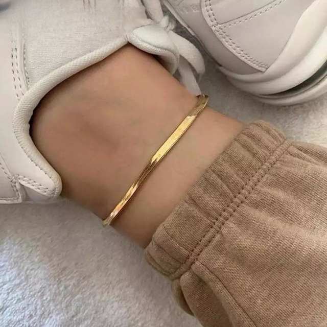 金アレ対応 スネークチェーンアンクレット (0101)