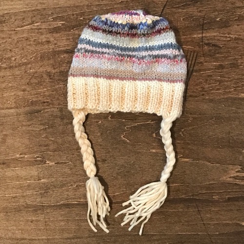 三つ編み帽　サイズフリー