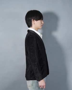 【ALUDE SELECT】Shimmer metallic gritter jacket