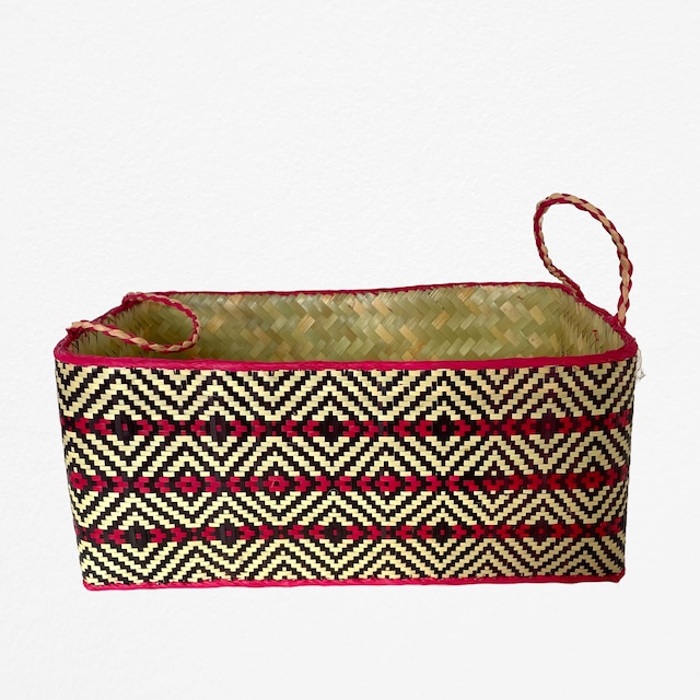 Rectangular colourful basket M 持ち手付 w28cm×17cm×h13cm