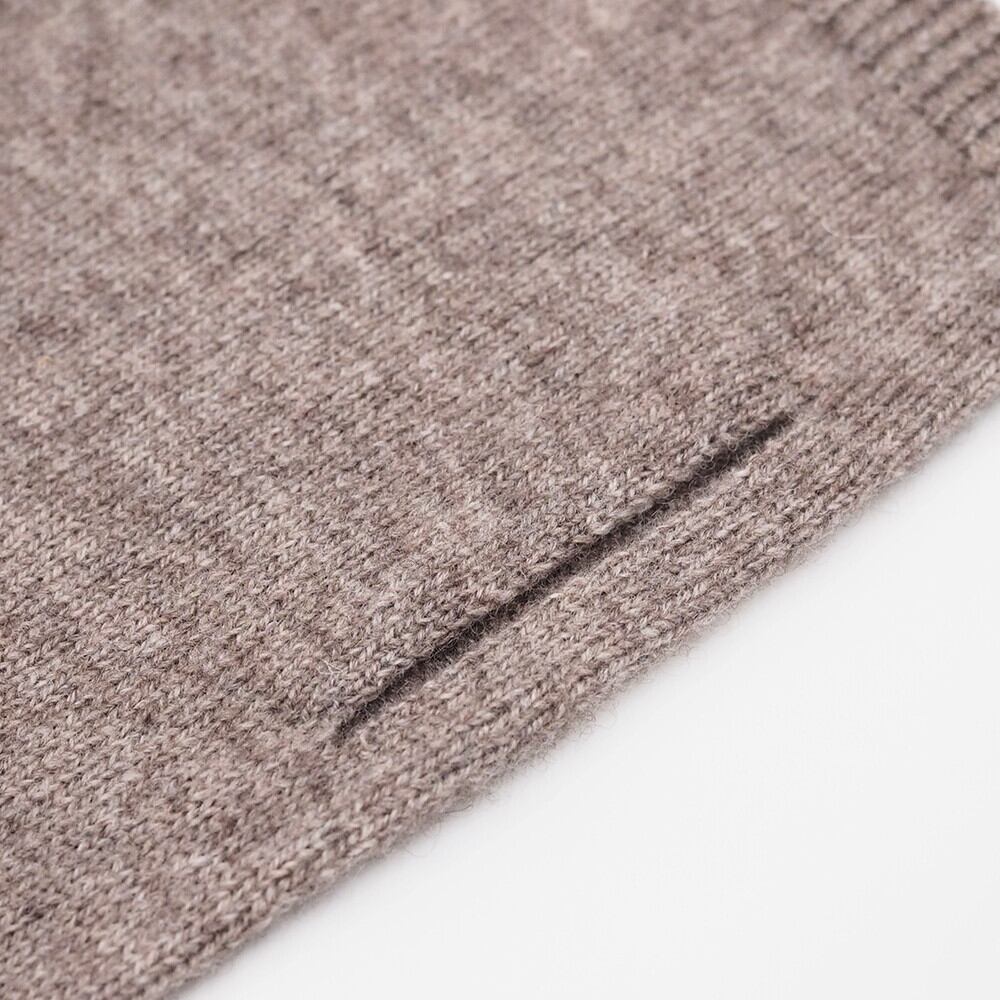 カシミヤ混ウール リブニット切替 バイカラー アームウォーマー 25AW