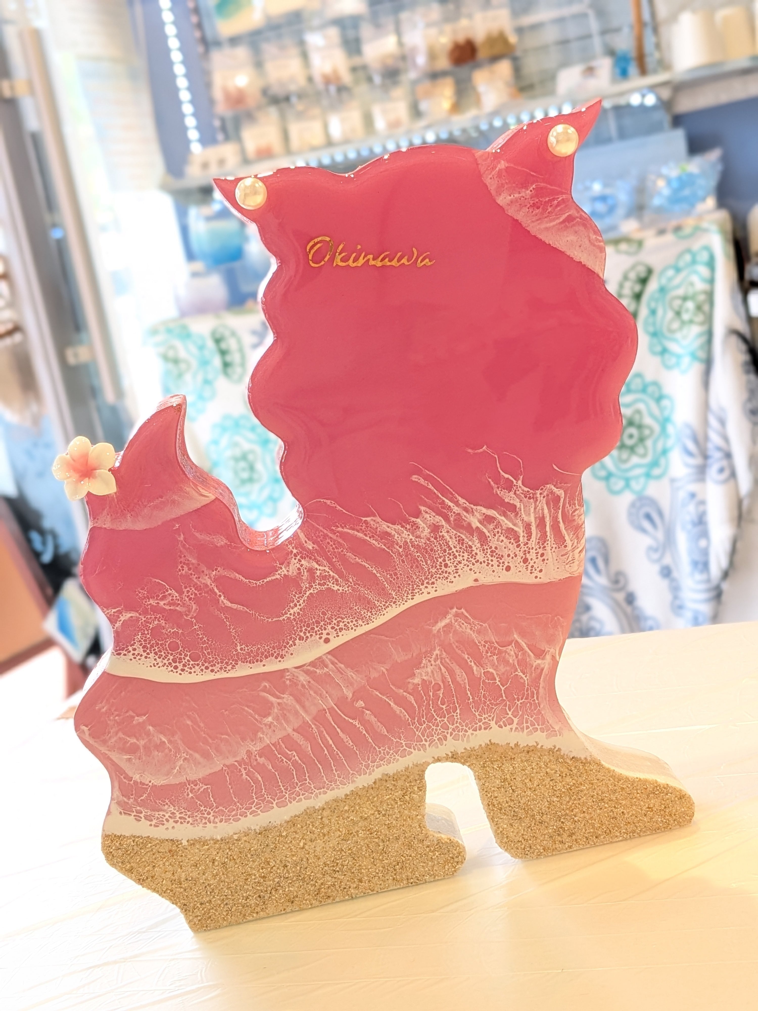 122）ミニシーサー おきなわ (オス) レジンアート ⑫ミニシーサー