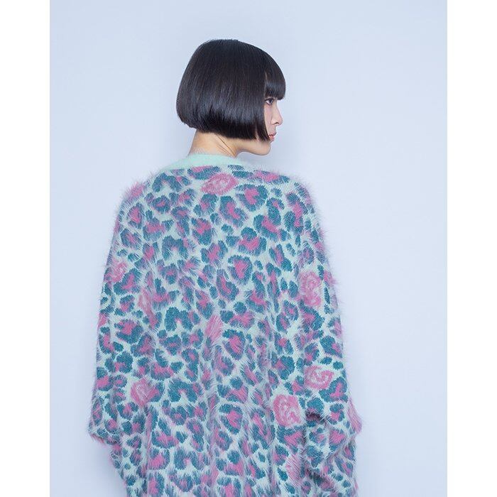 シャギーレオパードカーディガン / ＆ellecy【返品・交換・申込撤回  