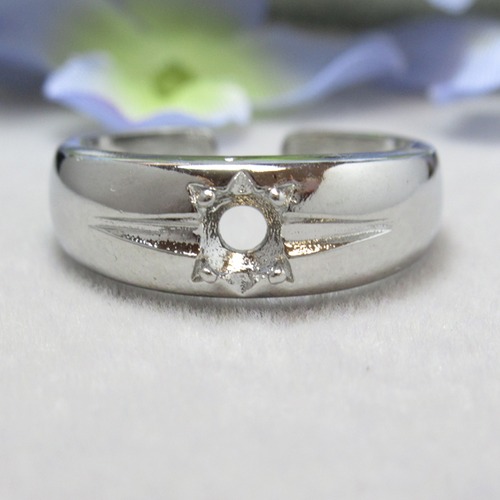 アウトレット銅製 4㎜ スターカット リング台 SV