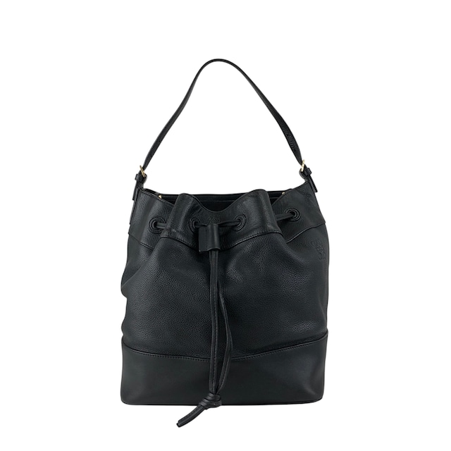 LOEWE ロエベ ショルダーバッグ ブラック アナグラム レザー 巾着 vintage ヴィンテージ オールド kwnn6u