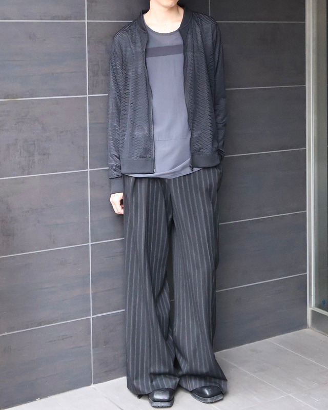 stripe straight slacks