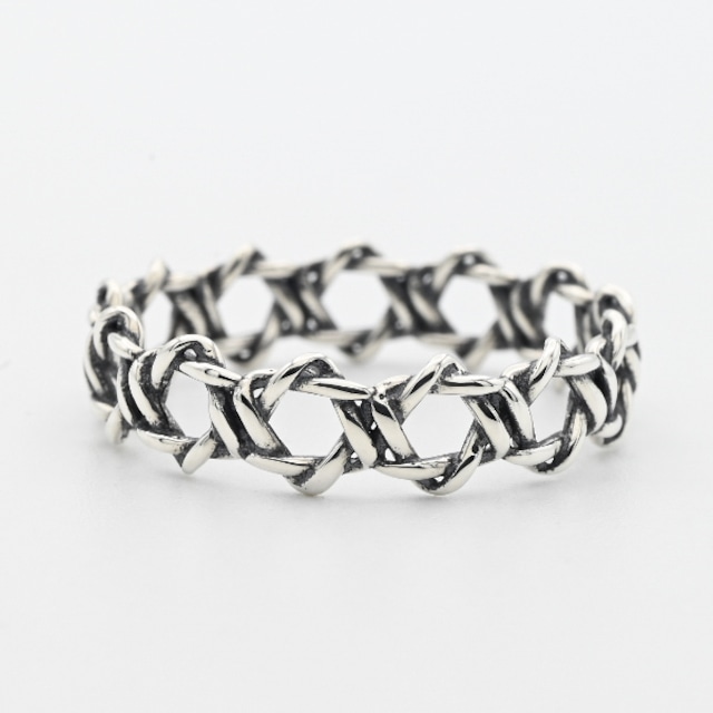 Knitted Celtic Knot Design Band Ring #20.5 / Denmark