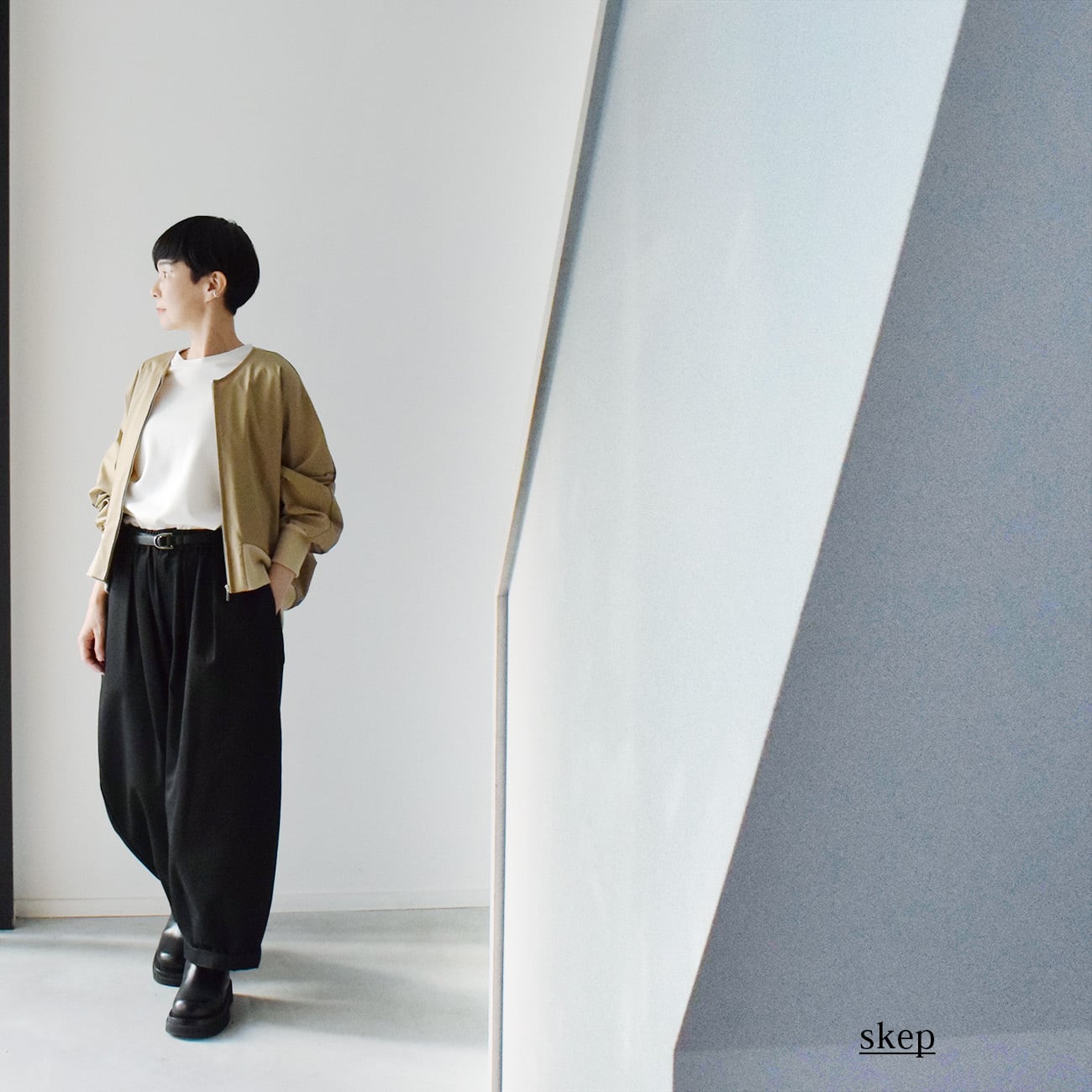 skep ショートブルゾン　黒 羽織もの | skep-online shop