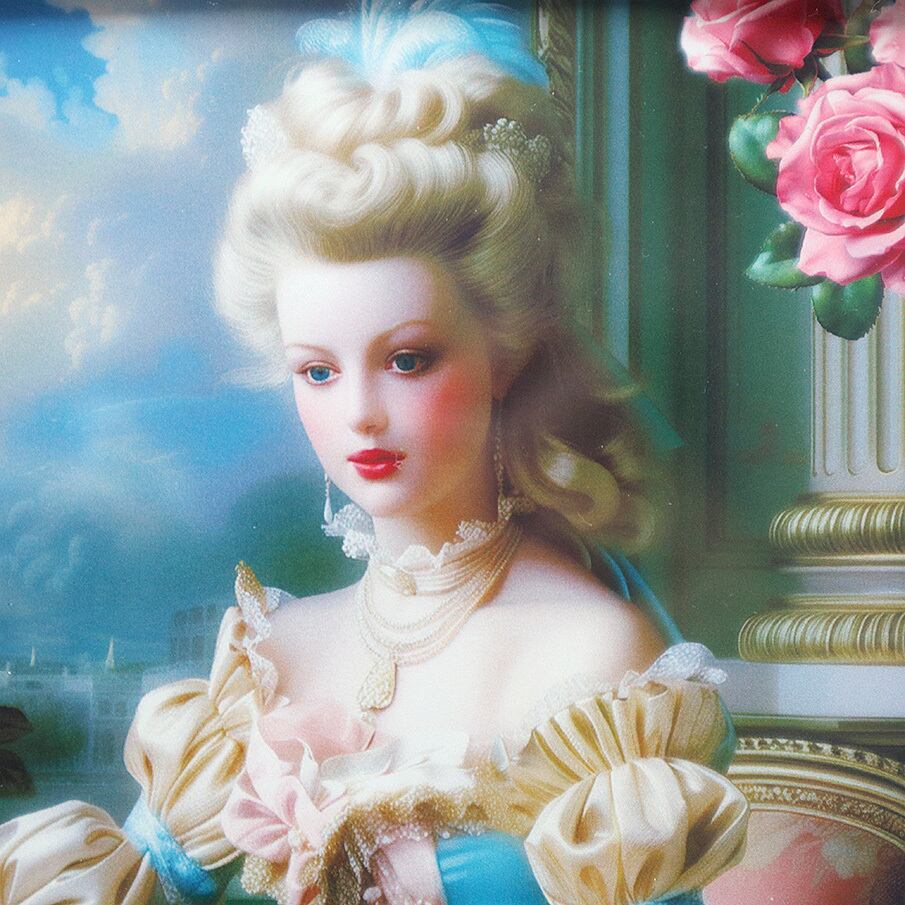 マリーアントワネット☆ブルードレスのマリー☆ バロックフレーム