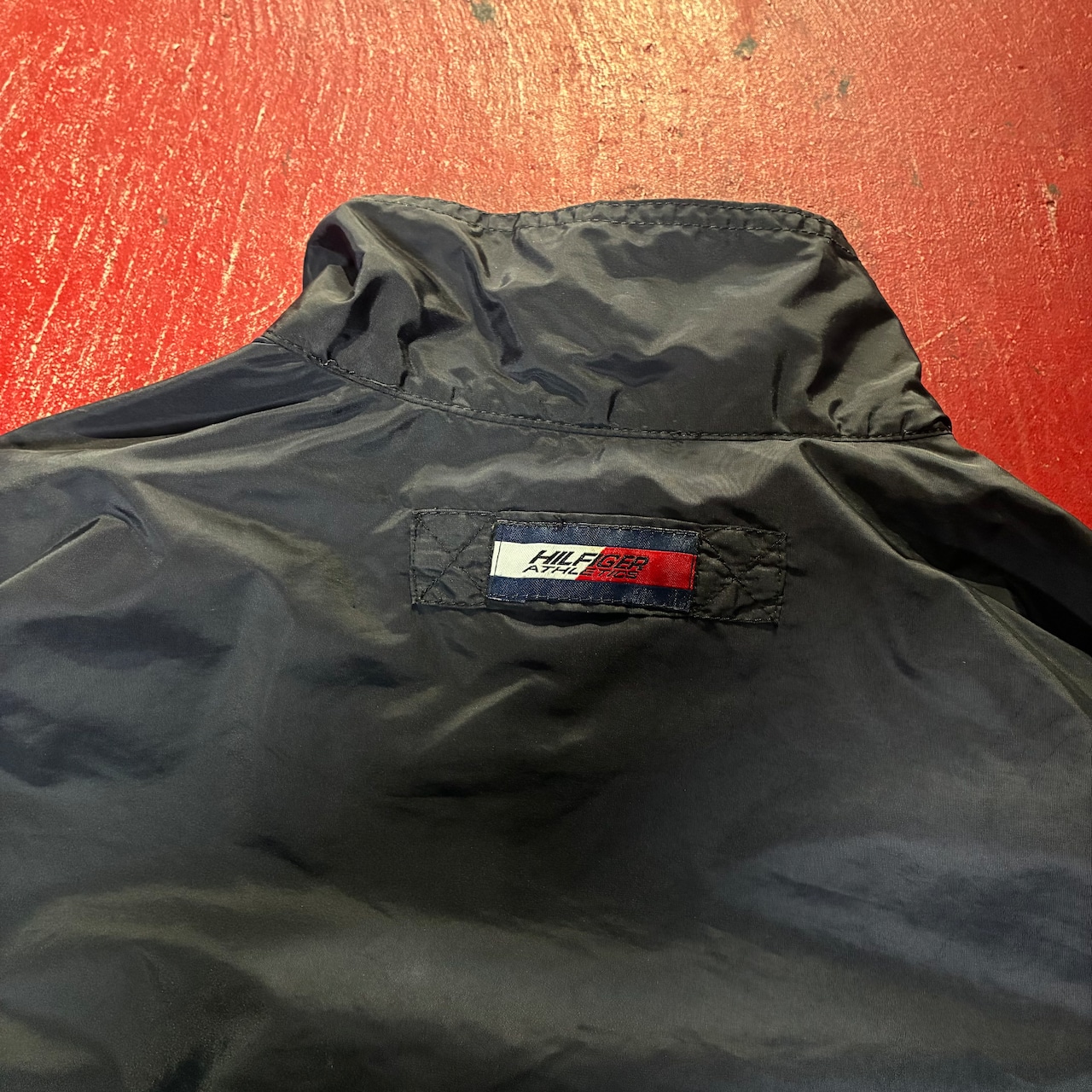 90s TOMMY HILFIGER ATHLETICS ナイロンジャケット 黒黄色 トミー