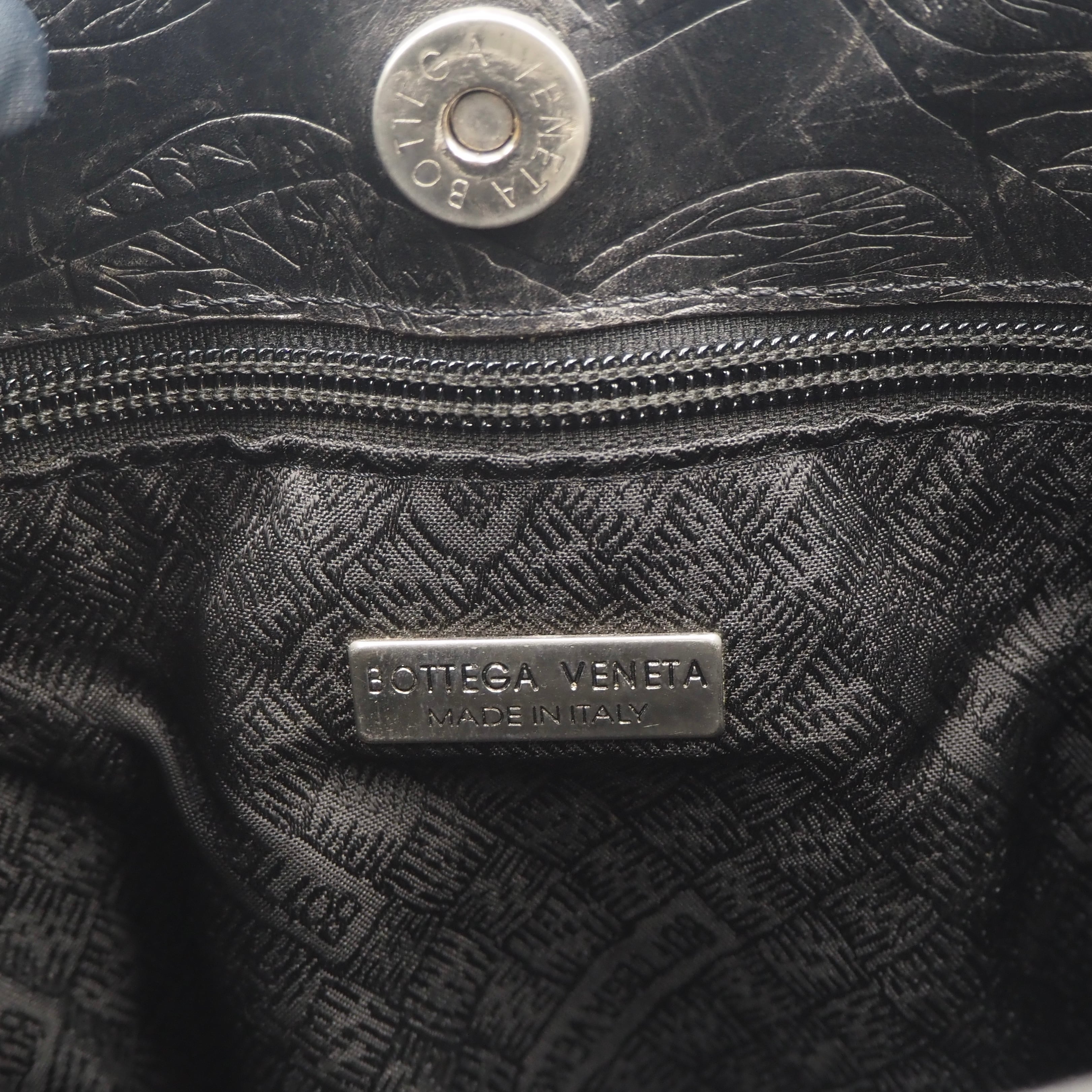 Bottega Venetaリーフ ハンドバッグ バッグ レザー ブラック ボッテガ