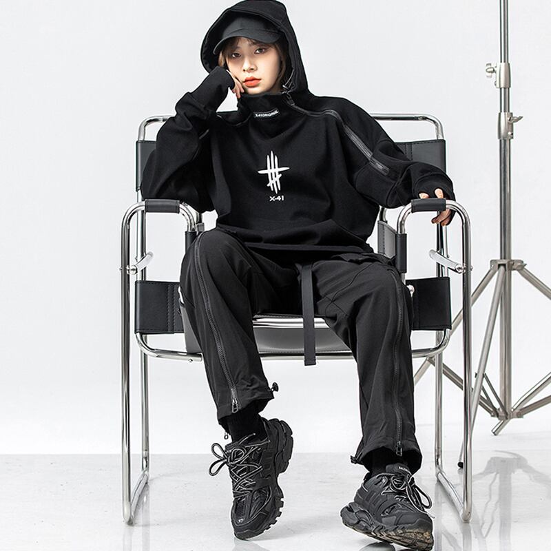 匯田工業シリーズ パーカー 2color 黒or白 トップス 男女兼用 メンズ ファッション 流行 ストリート かっこいい Elegant