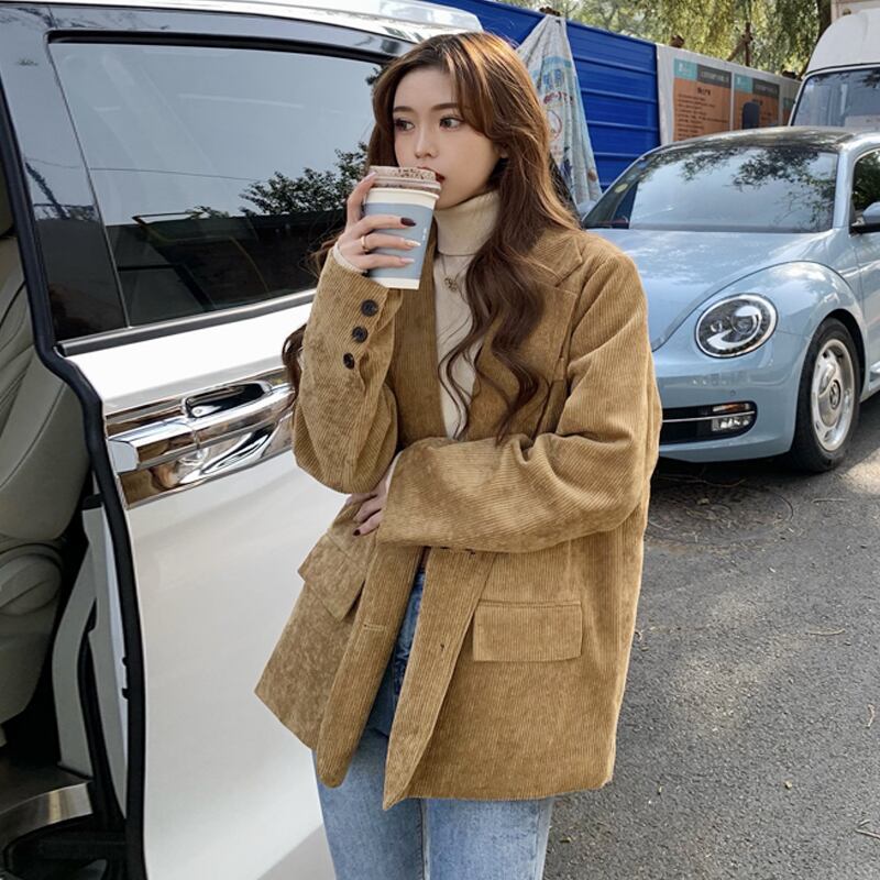 カラーコーデュロイジャケット スプリングオータムカジュアル 春物 秋物 試着室53224208394