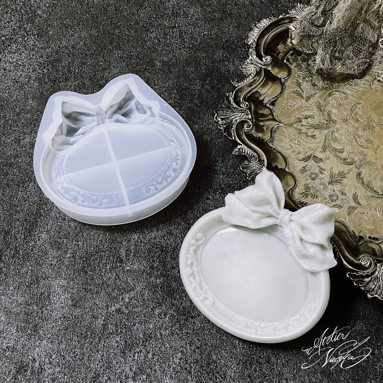 リボン トレイb シリコンモールド | シリコンモールド・クレイクラフト