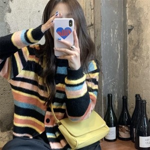 ニットカーディガン セーター 長袖 レディース秋冬 羽織り ロング 厚手 カジュアル 通勤 通学  着やせ Vネック ボーダー 大人可愛い おしゃれ 前あき 防寒対策 30代 40代 アウター 部屋着