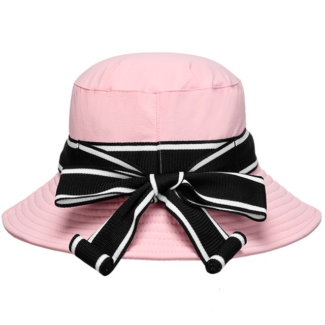 バケットハット　帽子　つば広　リボン