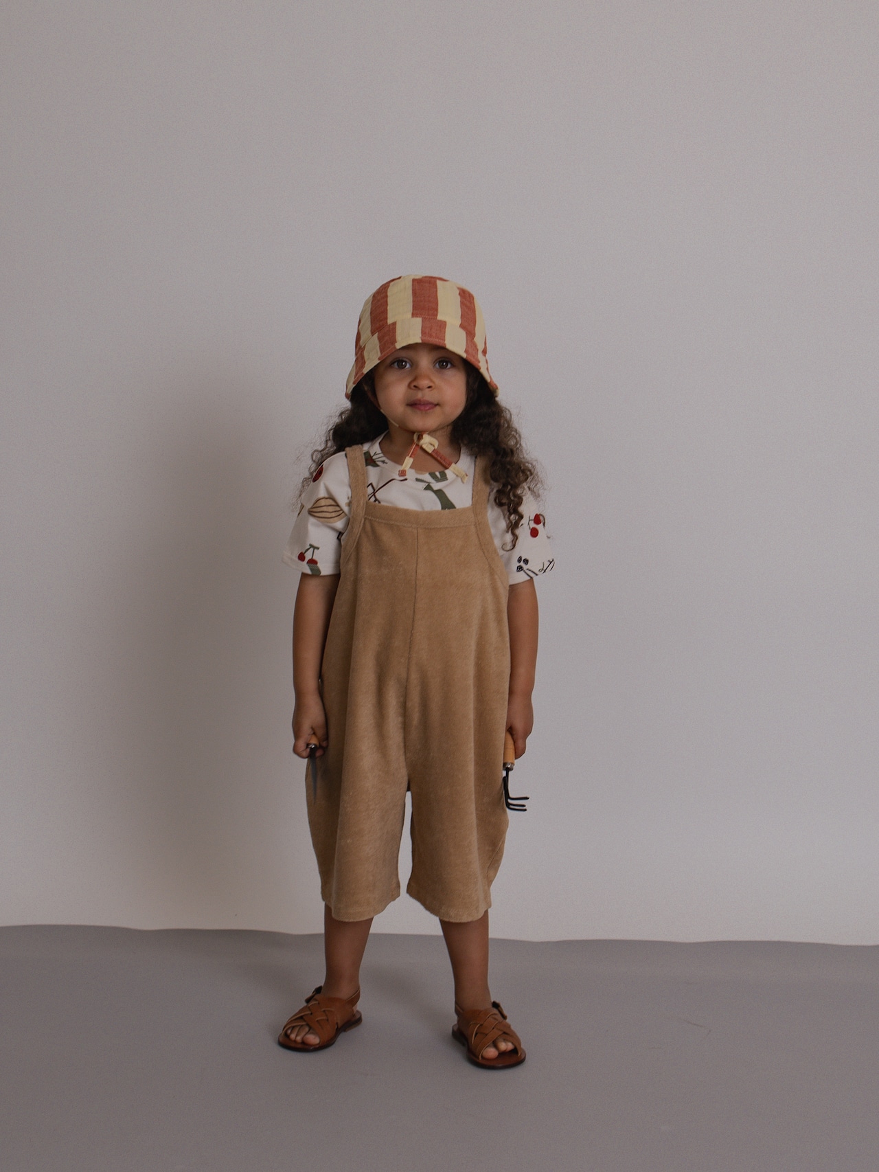 【即納】ORGANIC ZOO / Wheat Terry Cropped Dungarees
