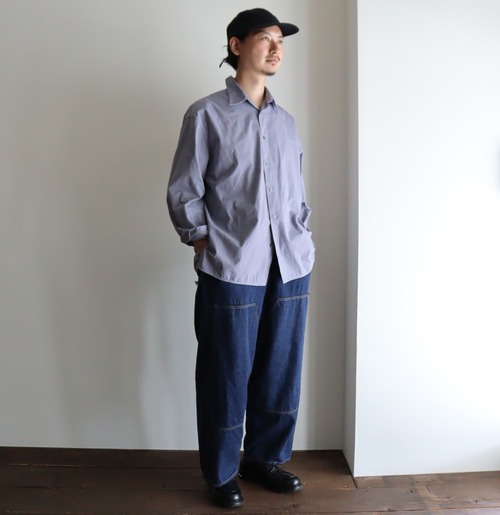 Gurank " 8oz raw denim double knee pants ( Indigo )"